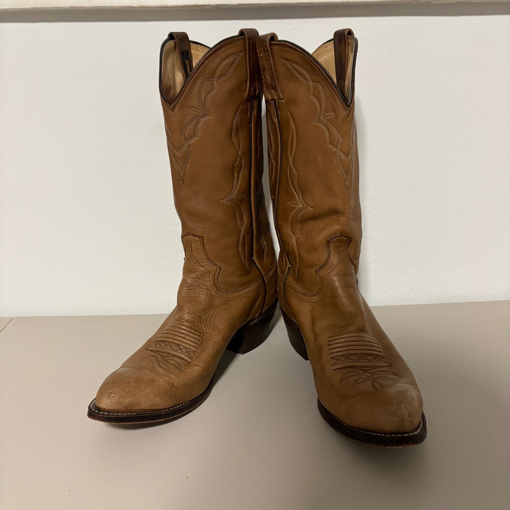 Dan Post‎ Mens Tan Leather Western Cowboy Boots Pointed Toe 9.5 EW 16537